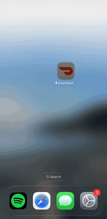 Hinder blocking the DoorDash app on an iPhone home screen the moment the food delivery budget is exceeded